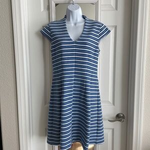 Lilly Pulitzer Bree Blue and White Striped Fit & Flare Dress Size Medium.
